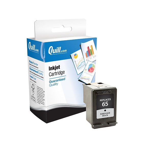 Quill Brand® Remanufactured Black Standard Yield Ink Cartridge Replacement for HP 65 (N9K02AN) (Lifetime Warranty)