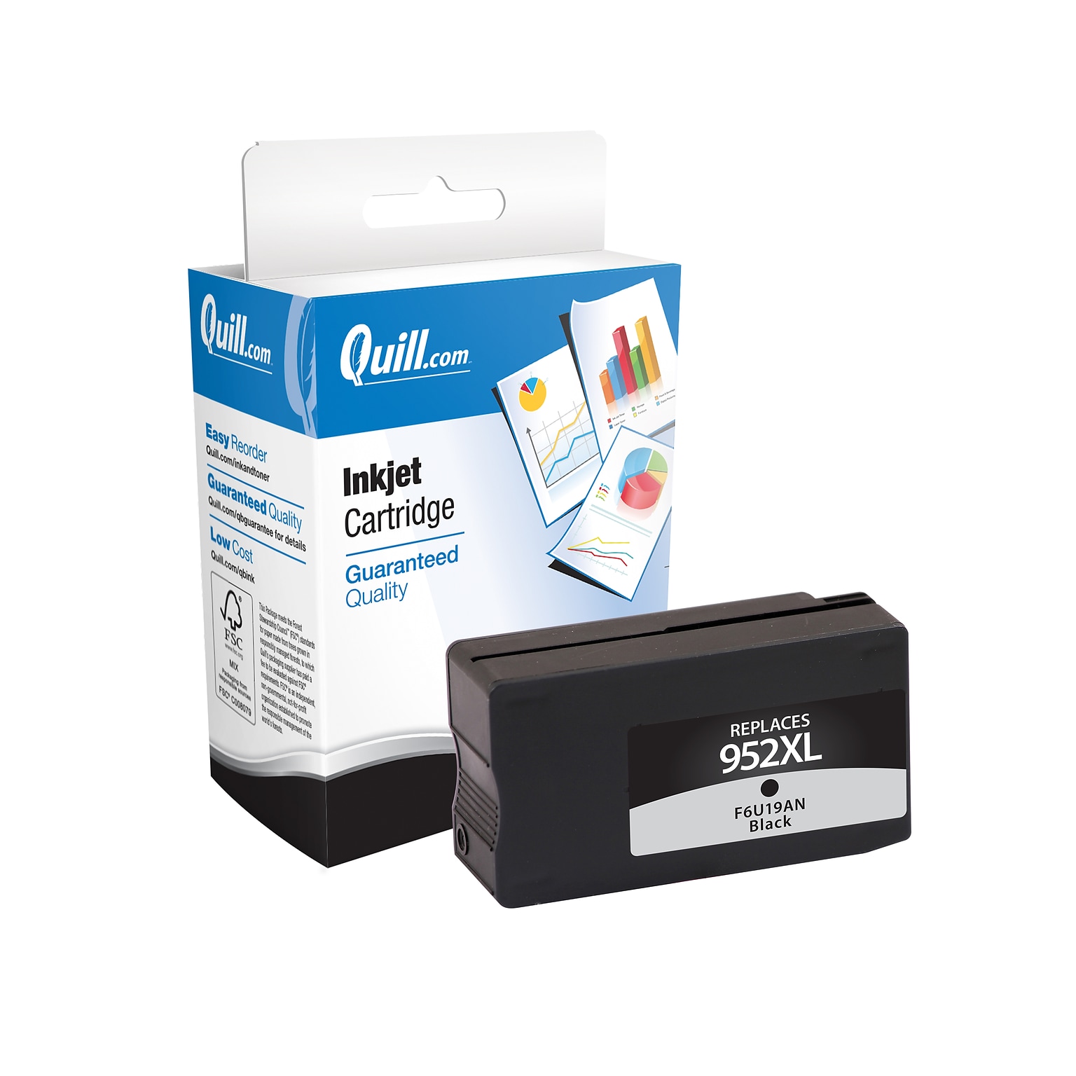 Quill Brand® HP 952XL Remanufactured Black Ink Cartridge, High Yield (F6U19AN#140)