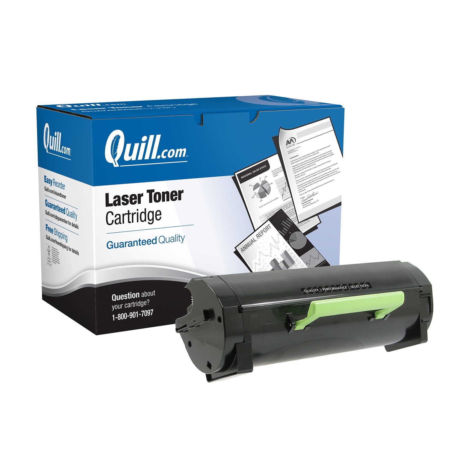 Quill Brand® Lexmark MS417 Remanufactured Black Laser Toner Cartridge, High Yield (51B0HA0)