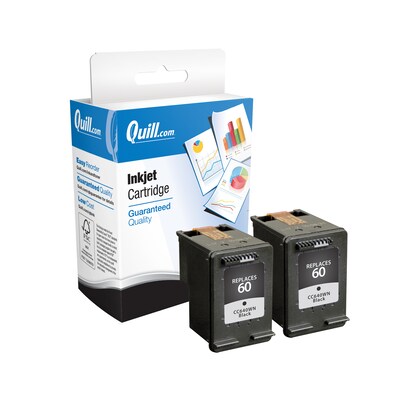 Quill Brand® HP 60 Remanufactured Black Ink Cartridge, Standard Yield, 2 pack (CZ071FN#140)