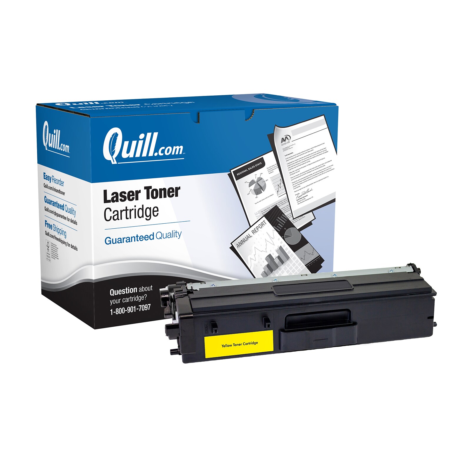 Quill Brand® Brother TN433 Remanufactured Yellow Laser Toner Cartridge, High Yield (TN433Y)
