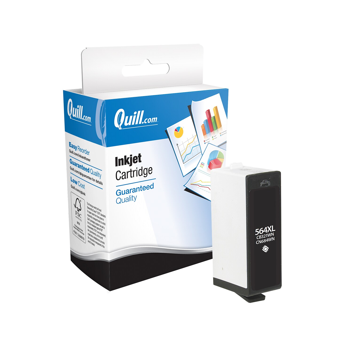 Quill Brand® HP 564XL Remanufactured Black Ink Cartridge, High Yield, Chipped (CN684WN#140)