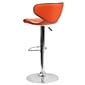 Flash Furniture Contemporary Vinyl Adjustable Height Barstool with Back, Orange (DS815ORG)