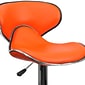 Flash Furniture Contemporary Vinyl Adjustable Height Barstool with Back, Orange (DS815ORG)