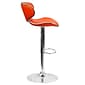 Flash Furniture Contemporary Vinyl Adjustable Height Barstool with Back, Orange (DS815ORG)