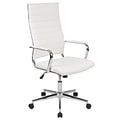 Flash Furniture Hansel LeatherSoft Swivel High Back Executive Office Chair, White (BT20595H1WH)