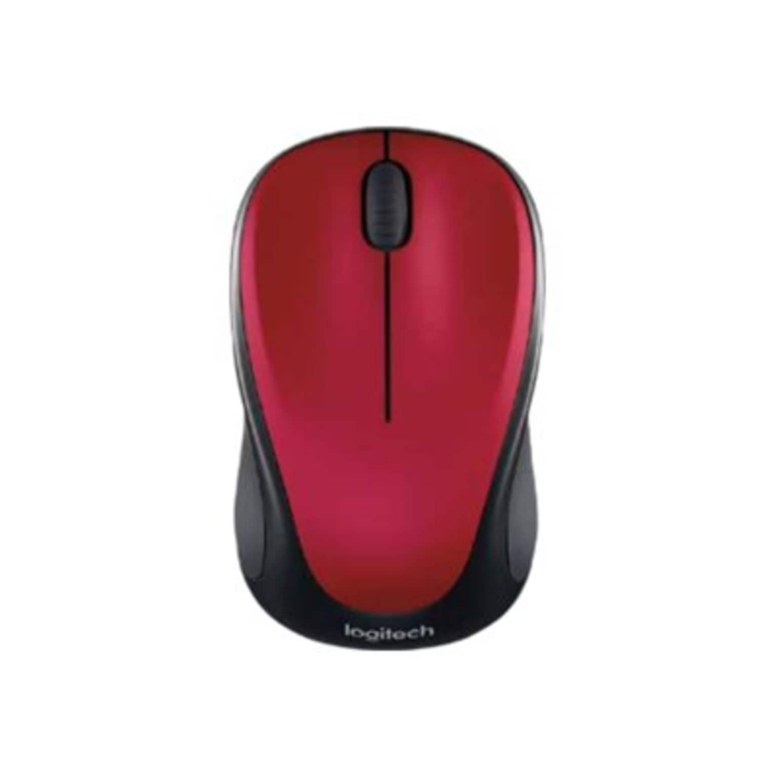 Logitech M317 Wireless Optical Mouse, Red (910-002893)