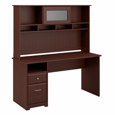 Bush Furniture Cabot 60W Computer Desk with Hutch and Drawers, Harvest Cherry (CAB042HVC)