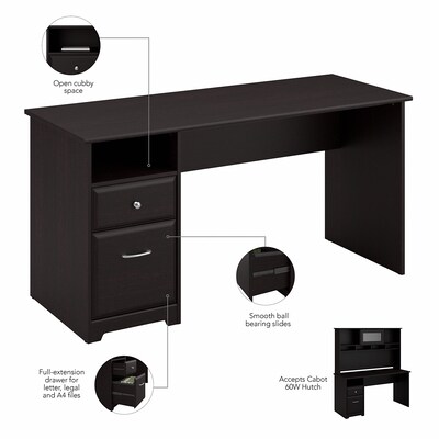 Bush Furniture Cabot 60W Computer Desk with Drawers, Espresso Oak (WC31860-03)