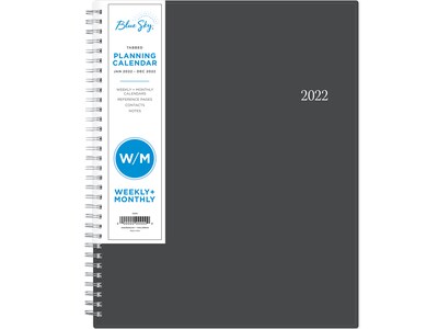 2022 Blue Sky Passages 8.5 x 11 Weekly & Monthly Planner, Gray (100008-22)