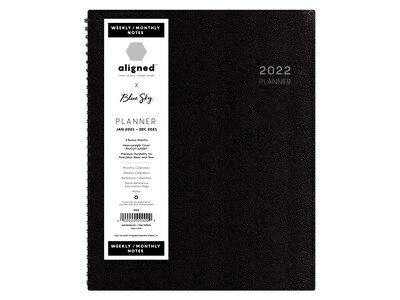 2022 Blue Sky Aligned 7 x 8.75 Weekly & Monthly Planner, Black (123850-22)