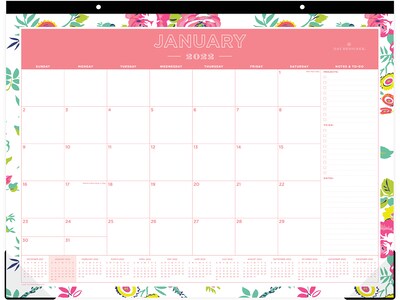 2022 Blue Sky Day Designer 17 x 22 Monthly Desk Pad Calendar, Peyton White (103631-22)