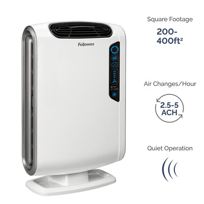 Fellowes AeraMax DX55 True HEPA Console Air Purifier, White (9320701)