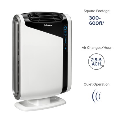 Fellowes AeraMax DX95 True HEPA Console Air Purifier, White (9320801)