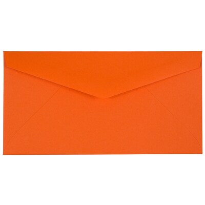 JAM Paper Monarch Open End Invitation Envelope, 3 7/8 x 7 1/2, Brite Hue Orange, 50/Pack (34097575