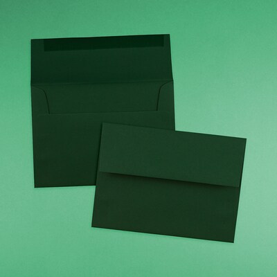 JAM Paper A6 Invitation Envelope, 4 7/5" x 6 1/2", Dark Green, 50/Pack (3157346I)