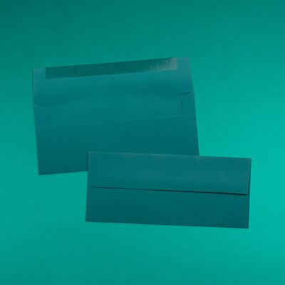 JAM Paper #10 Business Envelope, 4 1/8" x 9 1/2", Teal Blue, 50/Pack (63924024I)