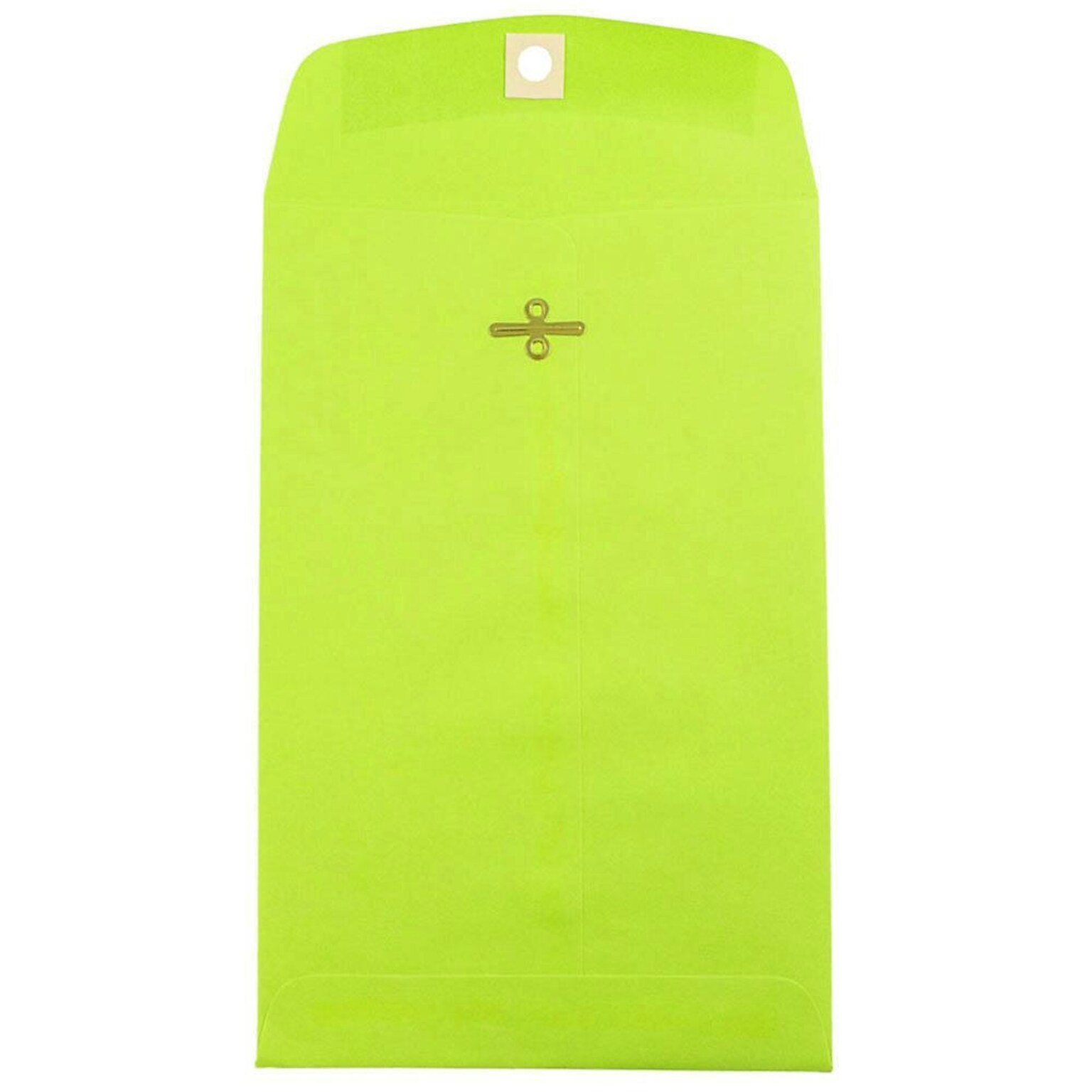 JAM Paper® 6 x 9 Open End Catalog Colored Envelopes with Clasp Closure, Ultra Lime Green, 100/Pack (V0128133)