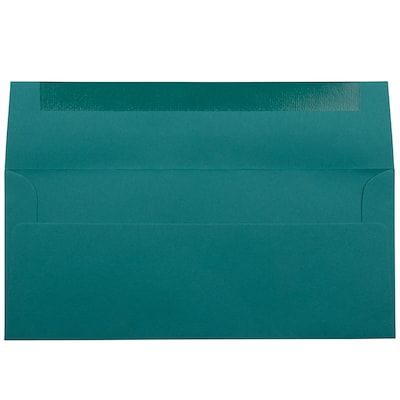 JAM Paper #10 Business Envelope, 4 1/8" x 9 1/2", Teal Blue, 50/Pack (63924024I)
