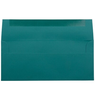 JAM Paper #10 Business Envelope, 4 1/8" x 9 1/2", Teal Blue, 50/Pack (63924024I)