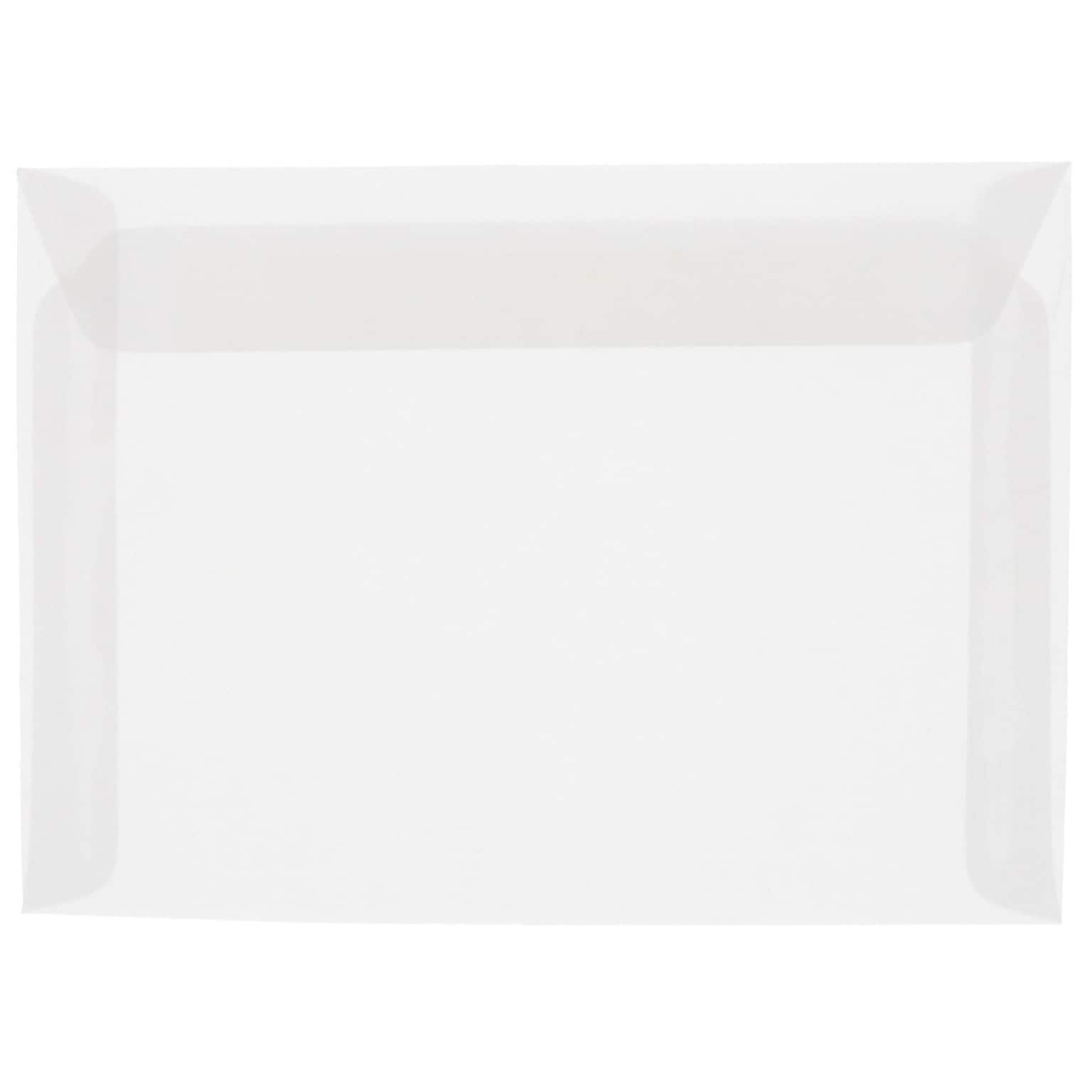 JAM Paper® 10 x 13 Booklet Envelopes, Clear Translucent Vellum, 10/pack (900840420D)