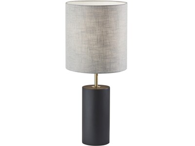 Adesso Dean Interchangeable Table Lamp, Black Poplar Wood/Antique Brass (1507-01) | Quill