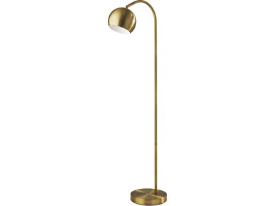 Adesso Emerson 59 Antique Brass Floor Lamp with Globe Shade (5138-21)