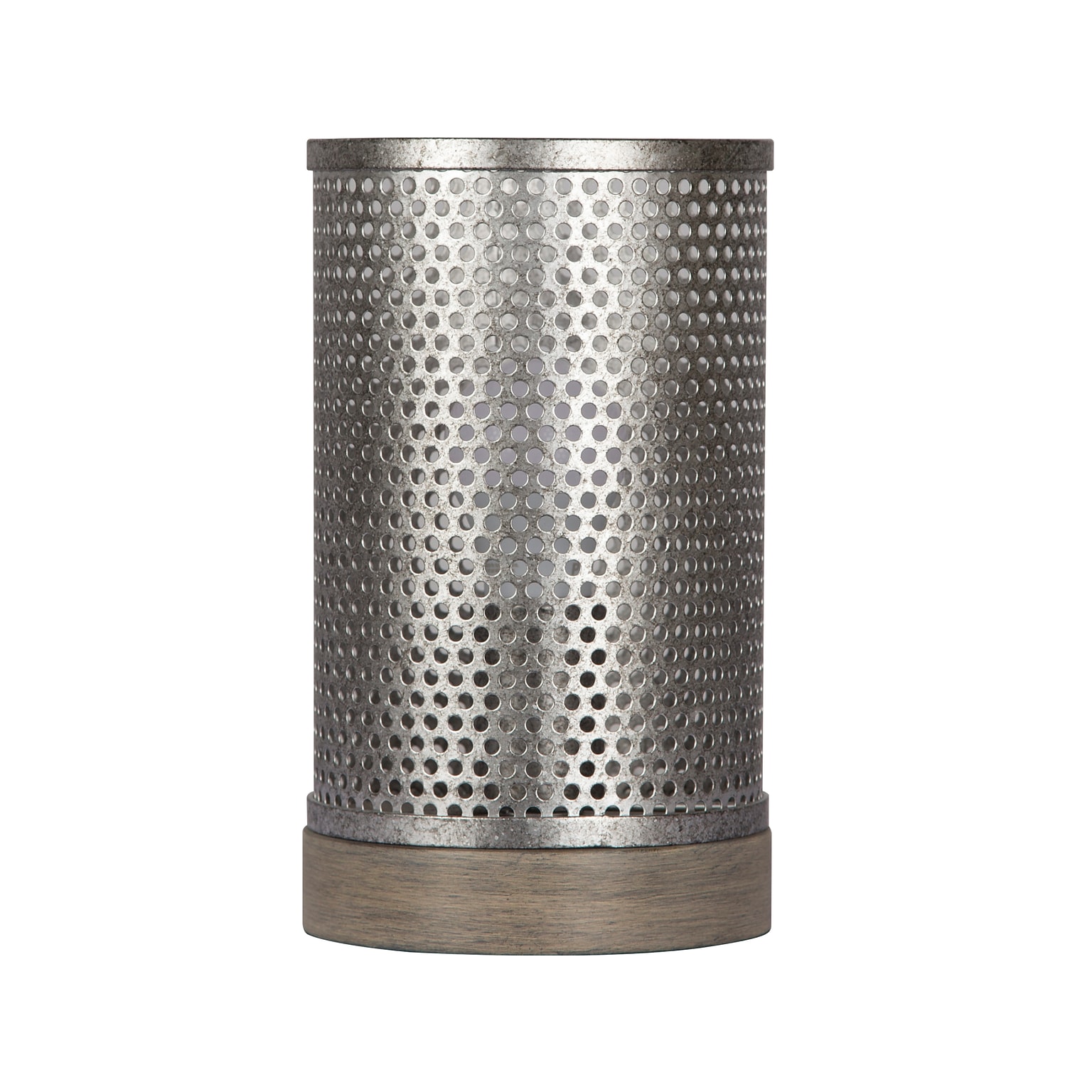 Simplee Adesso LED Table Lantern, Galvanized Steel/Washed Wood (SL3701-22)