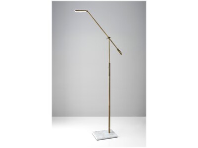 Adesso Vera 61 Antique Brass Floor Lamp with Rectangular Shade (4129-21)