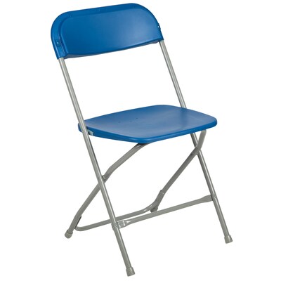 Flash Furniture HERCULES Premium Catering Events/Game Night/School/Wedding/Barbecue Stacking & Folding Chair, Blue/Gray