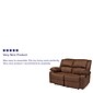 Flash Furniture Harmony Series 56" Microfiber Loveseat with Two Built-In Recliners, Chocolate Brown (BT70597LSBNMIC)