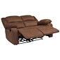 Flash Furniture Harmony Series 56" Microfiber Loveseat with Two Built-In Recliners, Chocolate Brown (BT70597LSBNMIC)