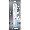 Pilot Dr. Grip 4 + 1 Multi-Function Pen + Pencil, Fine Point, 4 Assorted Inks, White Barrel (36222)