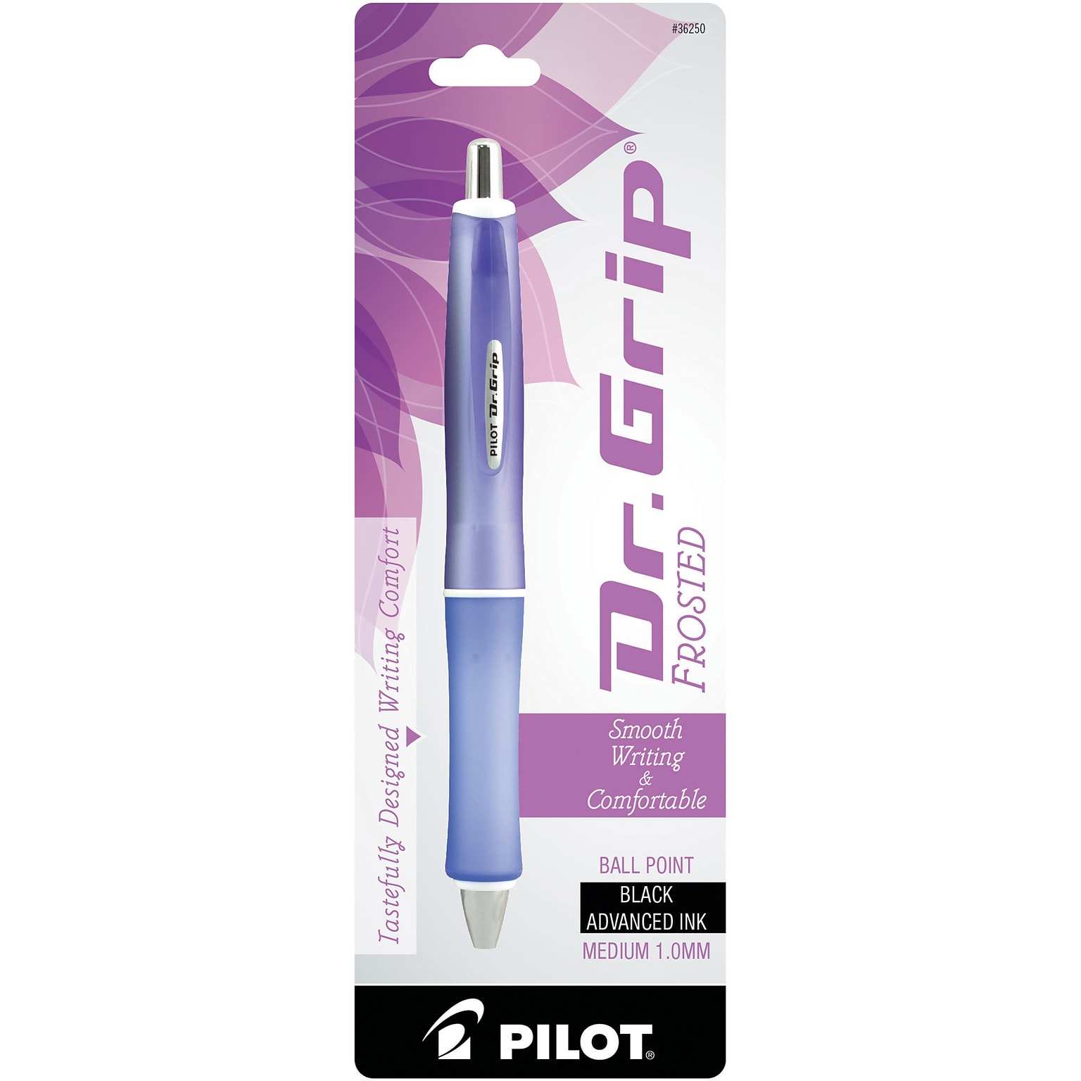 Pilot Dr. Grip Frosted Retractable Ballpoint Pen, Medium Point, Black Ink (36250)