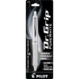 Pilot Dr. Grip PureWhite Retractable Ballpoint Pen, Medium Point, Black Ink, Clear Accents (36204)