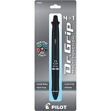 Pilot Dr. Grip 4 + 1 Multi-Function Pen + Pencil, Fine Point, 4 Assorted Inks (36220)