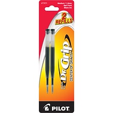 Pilot Dr. Grip Center Of Gravity Ballpoint Pen Refill, Medium Tip, Black Ink, 2/Pack (77271)