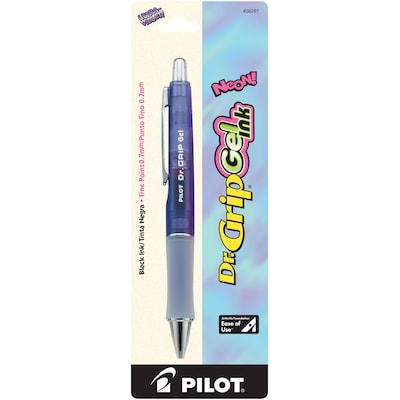 Pilot Dr. Grip Retractable Gel Pen, Fine Point, Black Ink (36261)