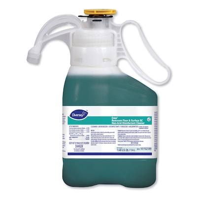 Crew Restroom Floor and Surface SC Non-Acid Disinfectant Cleaner, Fresh, 1.4 L Bottle, 2/Carton (153