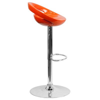 Flash Furniture Contemporary Plastic Cutout Back Barstool, Adjustable Height, Orange (CHTC31062ORG)