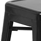 Flash Furniture Kai Industrial Metal Barstool without Back, Black (CH3132030BK)