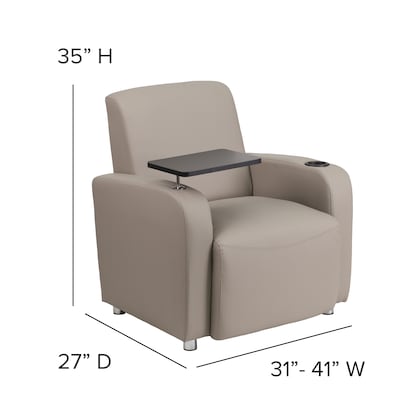 Flash Furniture Leather Guest Chair, Gray (BT8217TN)