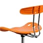 Flash Furniture Low Back Polymer Drafting Stool With Tractor Seat, Vibrant Orange