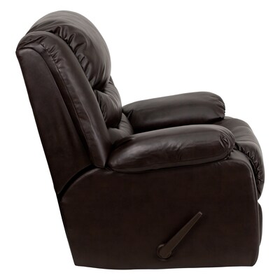 Flash Furniture Plush 42"H Leather Rocker Recliner, Brown