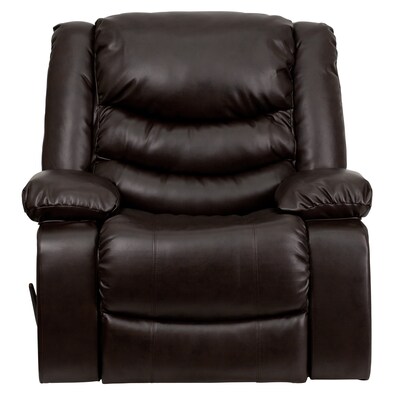 Flash Furniture Plush 42"H Leather Rocker Recliner, Brown