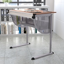 Flash Furniture 45.25W Drafting Table, Cherry/Pewter (NAN-JN-2433-GG)