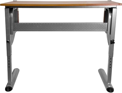 Flash Furniture 45.25"W Drafting Table, Cherry/Pewter (NAN-JN-2433-GG)