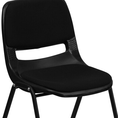 Flash Furniture HERCULES Series Fabric Padded Shell Stack Chair, Black (RUTEO101PAD)