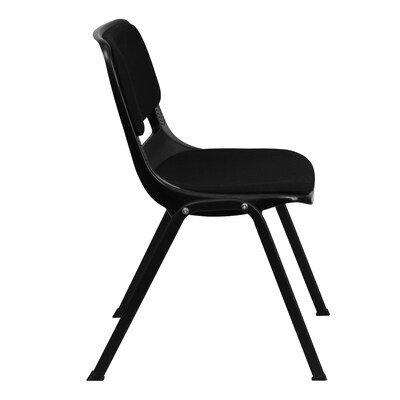 Flash Furniture HERCULES Series Fabric Padded Shell Stack Chair, Black (RUTEO101PAD)