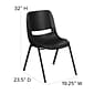 Flash Furniture HERCULES Series Plastic Shell Stack Chair, Black (RUTEO1BK)